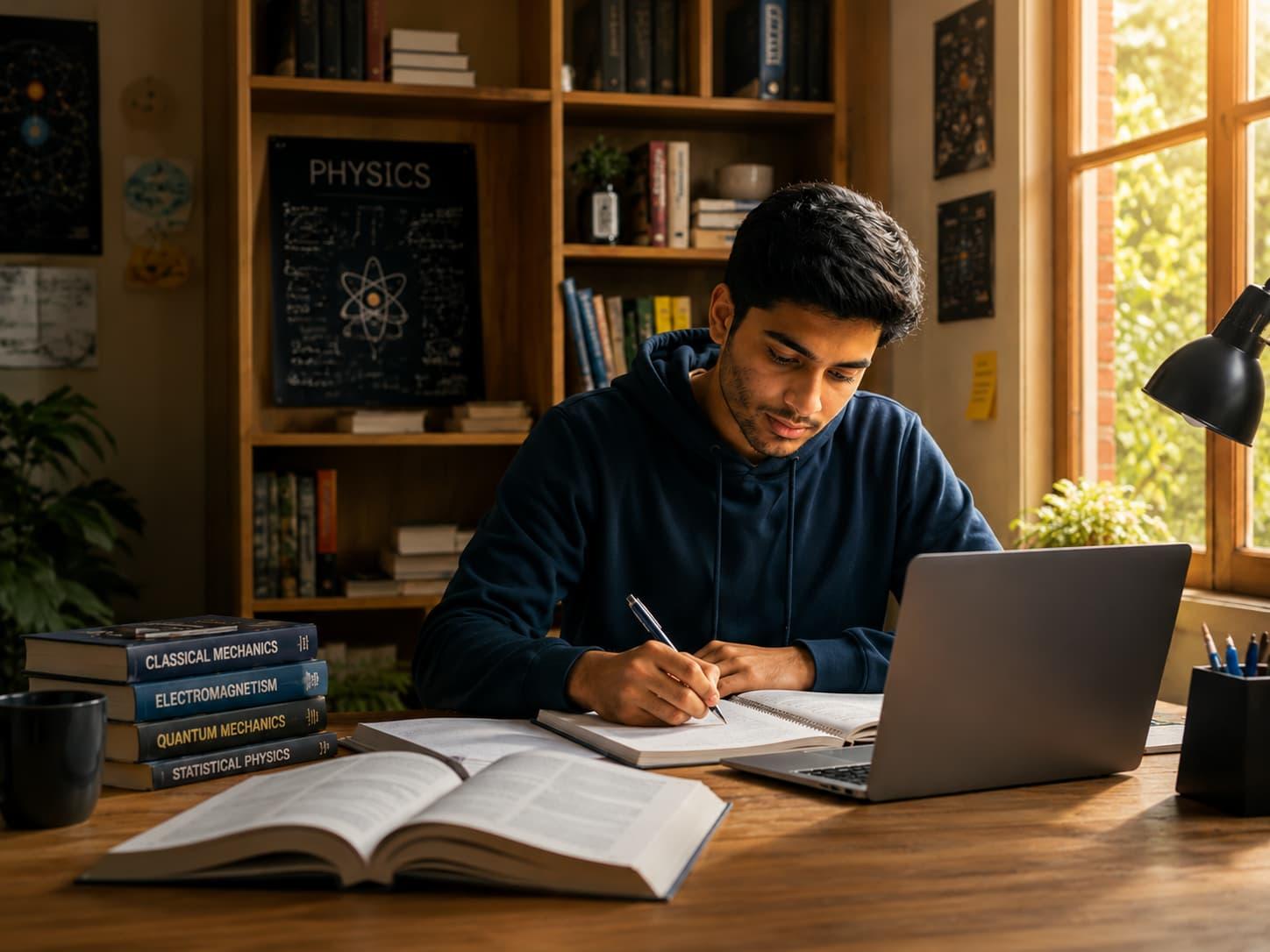 Student studying physics